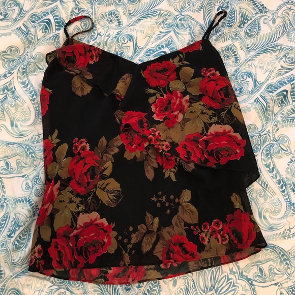 Silk roses tank top - Picture 1 of 2